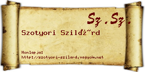 Szotyori Szilárd névjegykártya