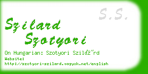 szilard szotyori business card